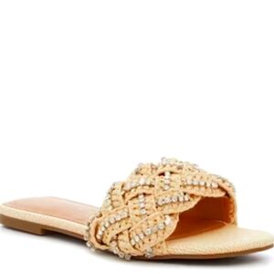 Crown Vintage Women's Twisted Crisscross Rhinestones-Encrusted Sandal Size 11